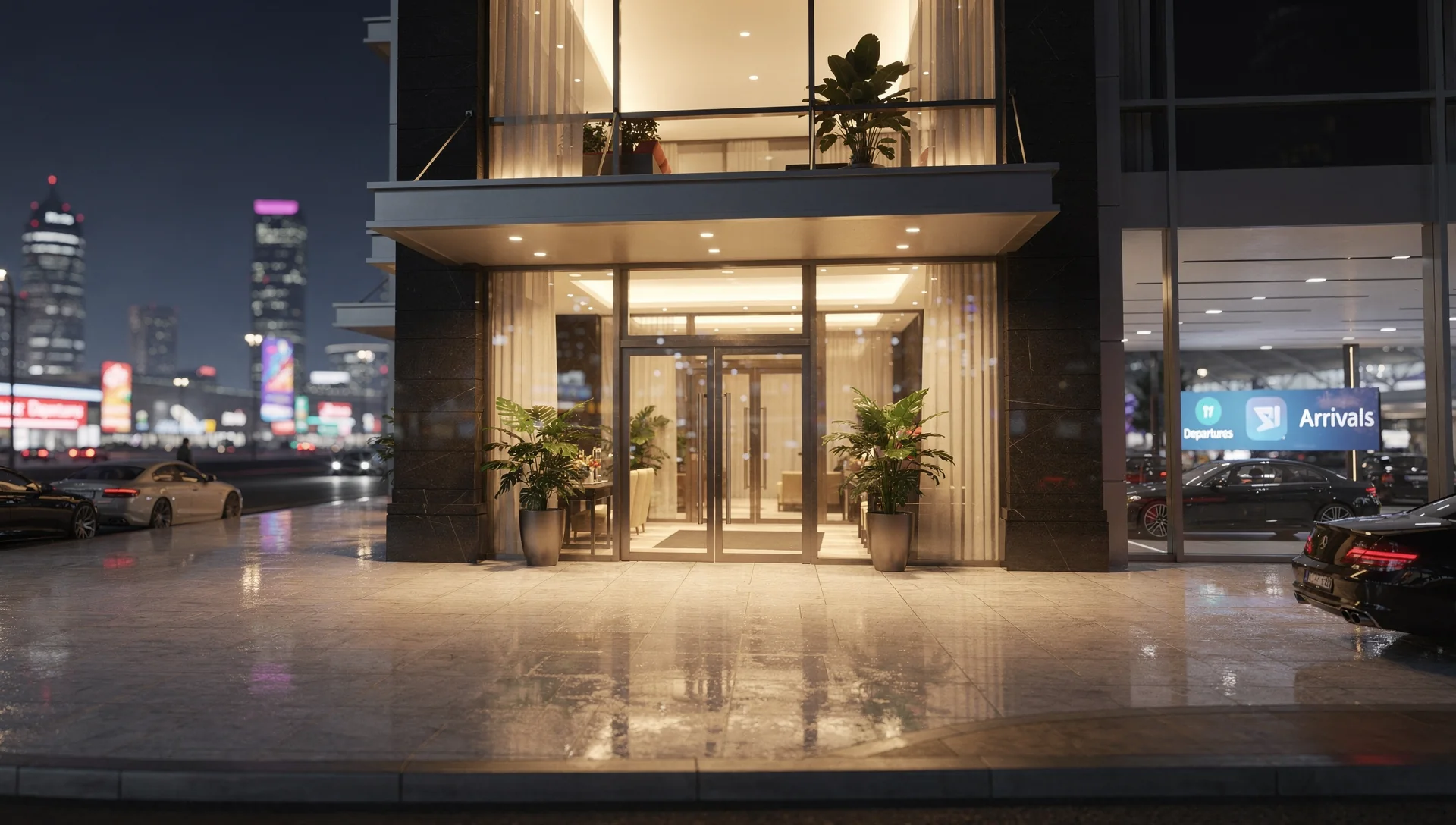 Architectural Planning and Exterior Porte-Cochère Arrival Experience